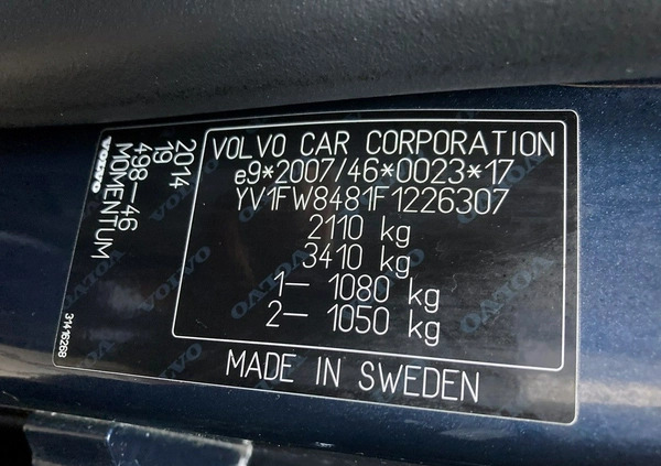 Volvo V60 cena 40900 przebieg: 200000, rok produkcji 2014 z Opole małe 562